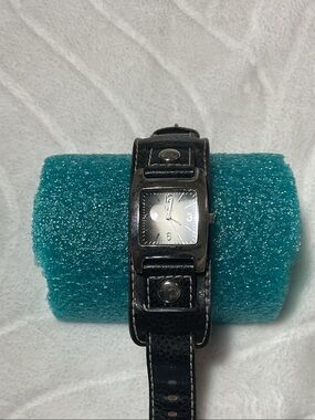 Vintage watch with genuine leather strap